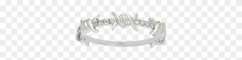 Djula Barbed Wire Mixed Gold And White Diamonds Ring - Bracelet Clipart