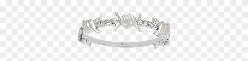 Djula Barbed Wire Mixed Gold And White Diamonds Ring - Bracelet Clipart #1044267