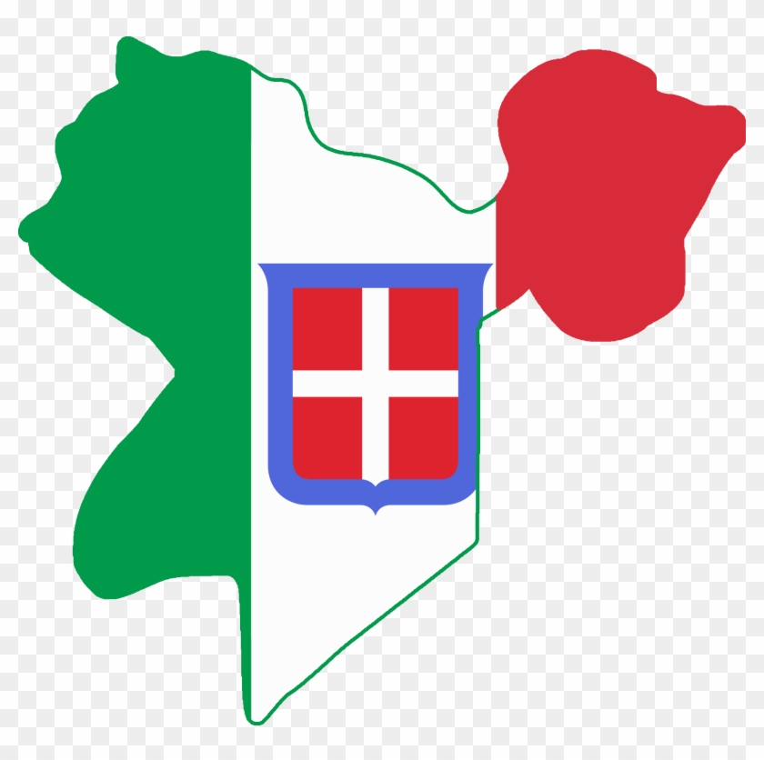 Flag Map Of Italian Libya - Italian Libya Flag Map Clipart #1044855