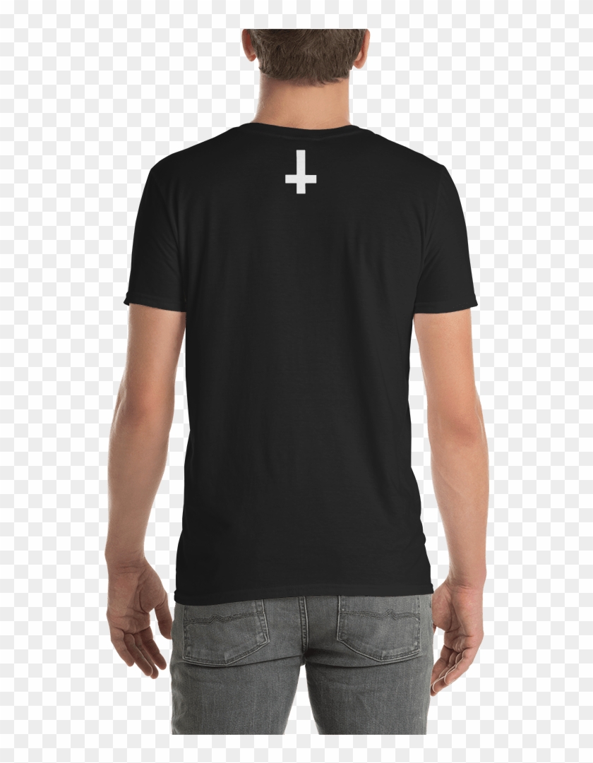 Black T-shirt Printed With A Small Subtle Inverted - Lighting Crew Tshirt Clipart #1044898