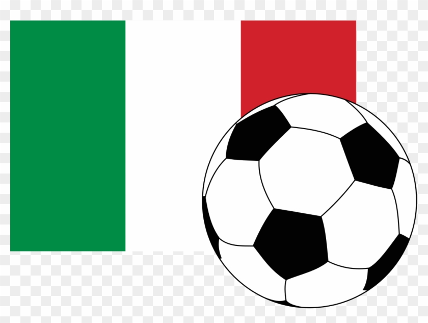 Flag Of Italy With Football - Soccer Ball Coloring Page Clipart #1045054