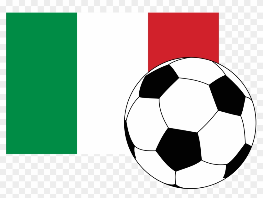 Flag Of Italy With Football - Soccer Ball Coloring Page Clipart