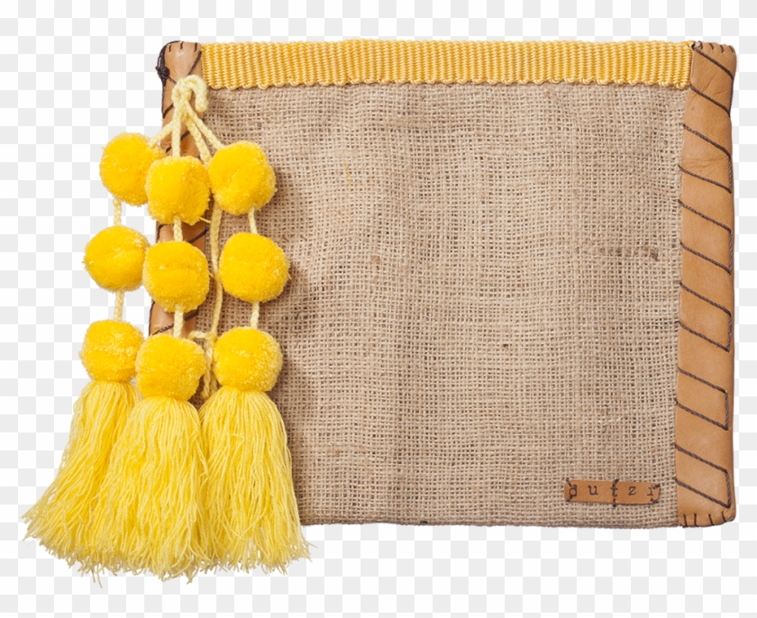 Dutzi Yellow Pom-pom Tassel Pouch - Window Valance Clipart #1046018