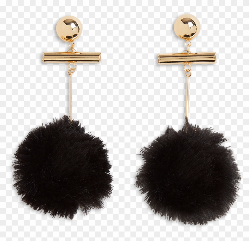 Pom Pom Earrings Black Clipart #1046059