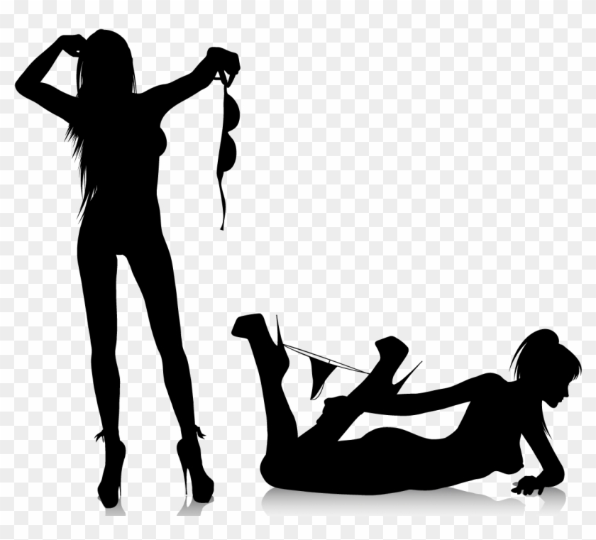 Girls Silhouettes Stress Effect - Silhouette Of Girls Png Clipart #1046502