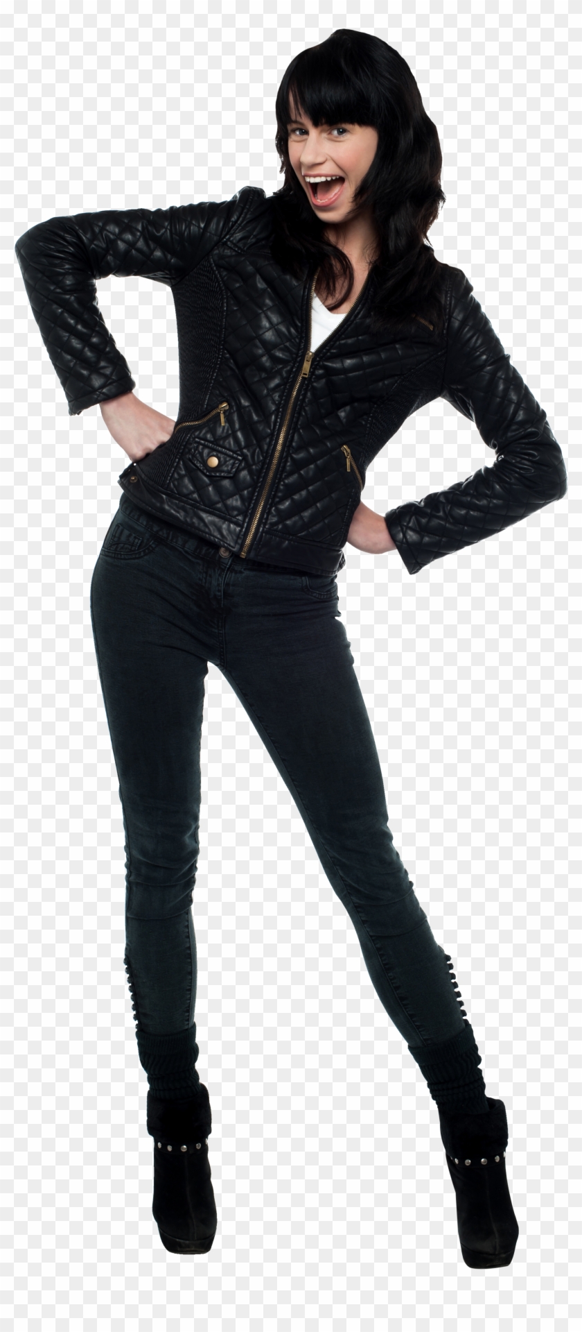Fashion Girl - Girl With Jacket Png Clipart