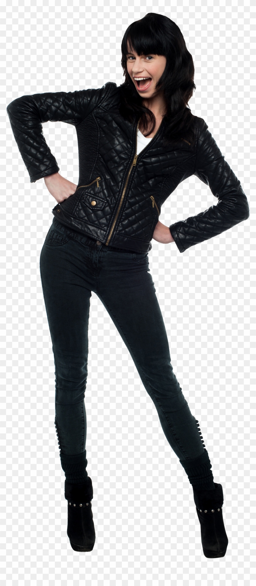 Fashion Girl - Girl With Jacket Png Clipart #1046663