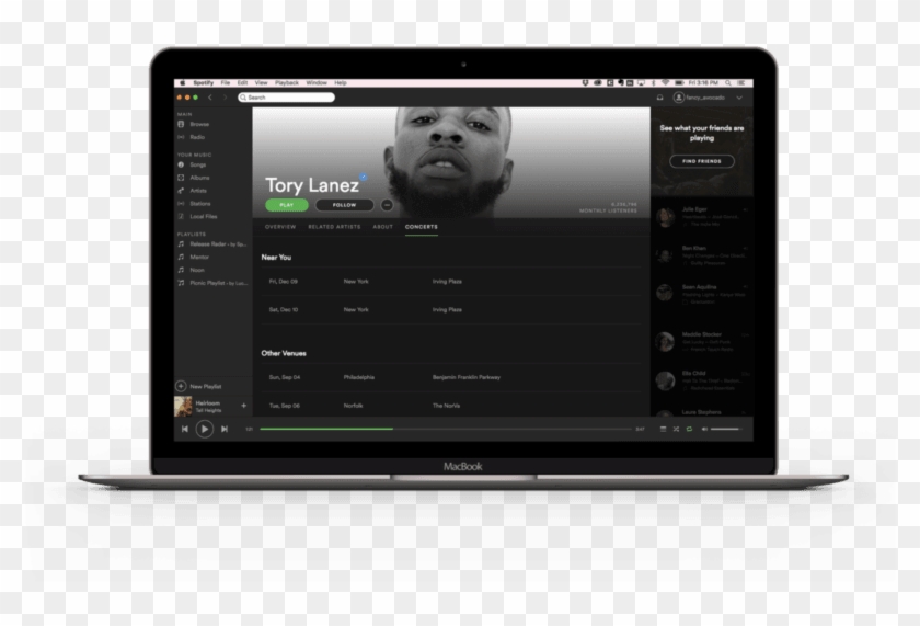 Spotify Added A 'concerts' Tab To Artist Pages So You - Spotify Artist Profile Page Clipart