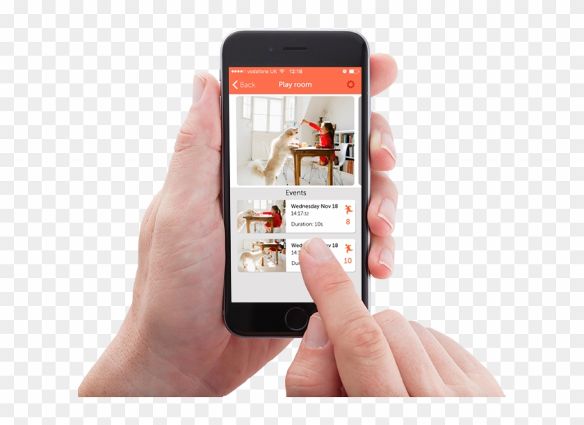 Hands Holding Phone Displaying Manything App - Telecamere Con Telefonino Clipart