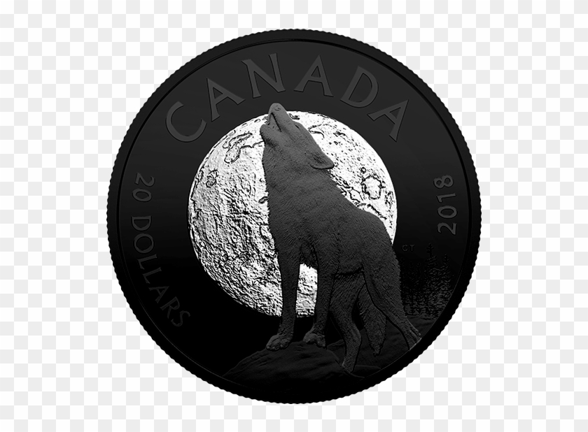 164652 Rev 570 Min - Canada Silver Coin Wolf 2018 Clipart