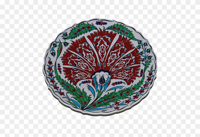 Carnation Designed Plate - Circle Clipart