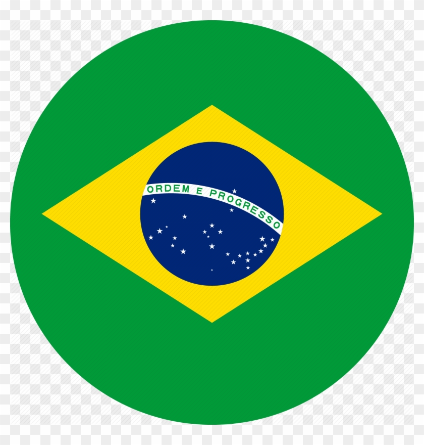 Br Icon - Brazil Flag Icon Round Clipart #1051291