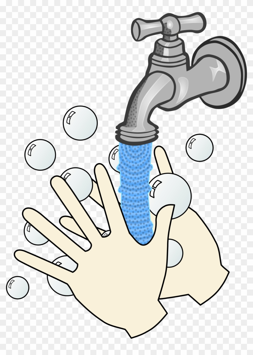 Big Image - Wash Hands With Soap And Water Clipart