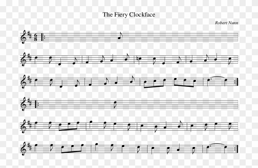 Listen To The Fiery Clockface - Sheet Music Clipart #1052089