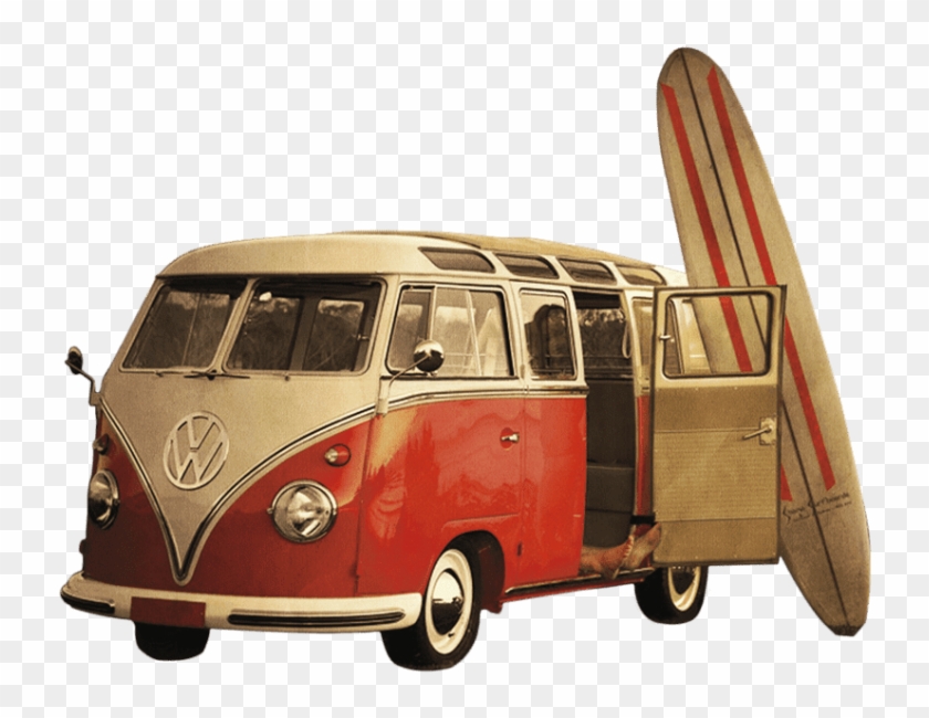 Download Volkswagen Camper Van And Surf Board Png Images - Vw Surf Van Clipart #1052217