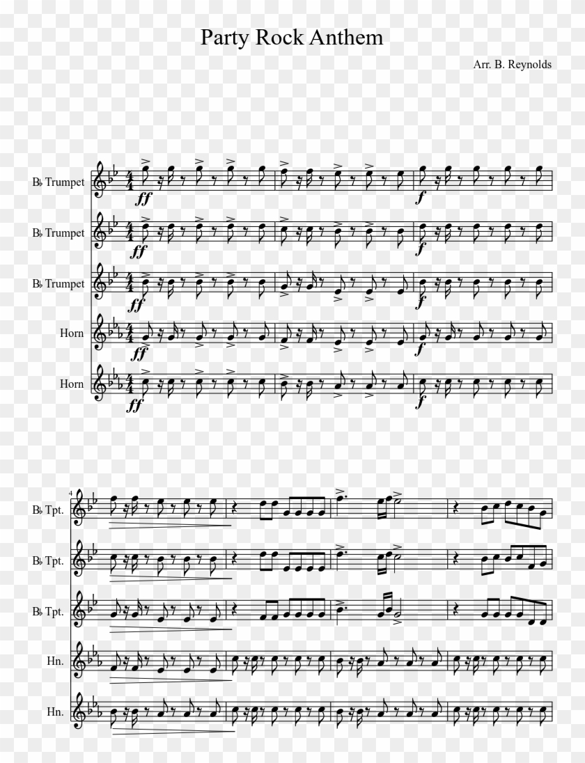 Party Rock Anthem Sheet Music Composed By Arr - Hymnsong Of Philip Bliss Trumpet Clipart #1052284