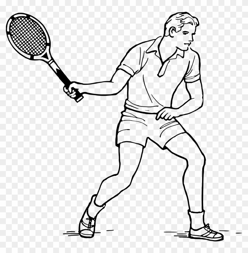 Jpg Free Library Big Image Png - Drawing Of A Tennis Player Clipart #1052288