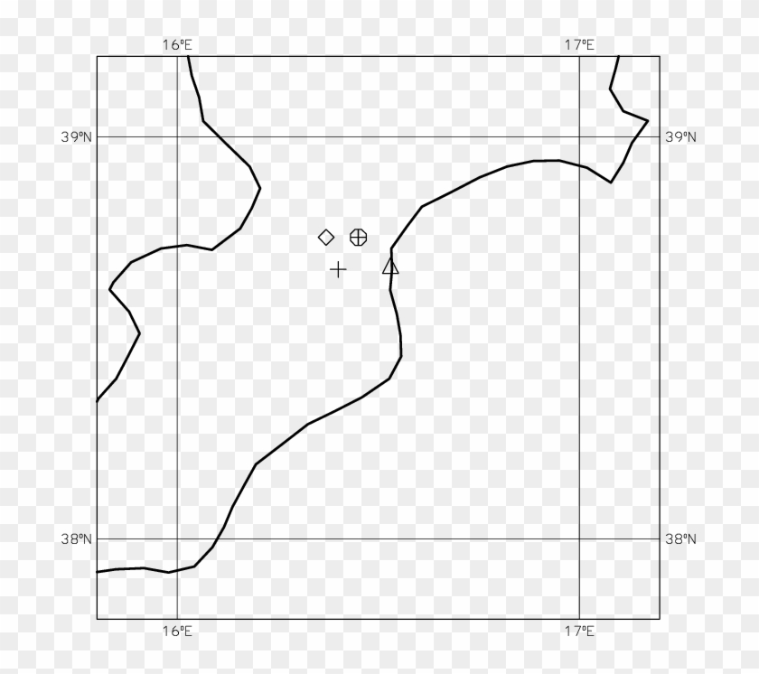 Geographical Location Of The Stations Of Fig - Line Art Clipart