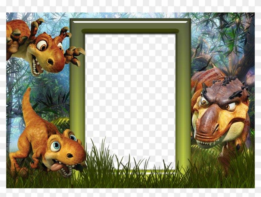 Kids Png Photo Frame With Dinosaurs - Dinosaur Photo Frame Clipart