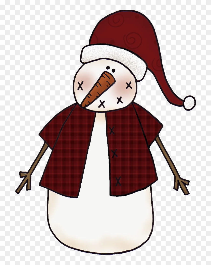 Free Primitive Snowman Clipart - Transparent Country Characters Clipart - Png Download