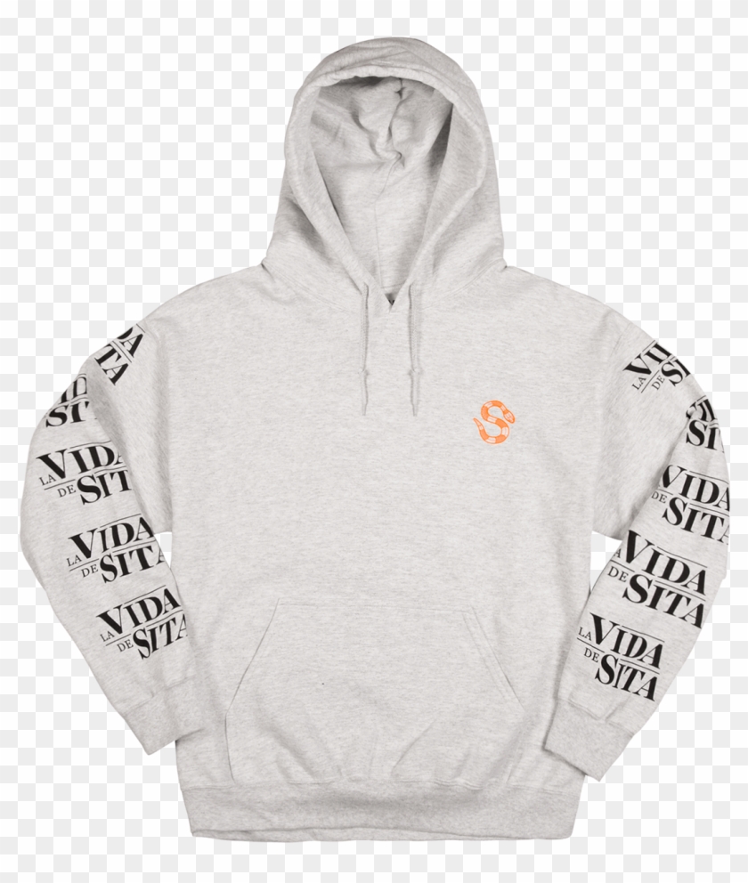 La Vida De Sita Grey Hoodie Grey Back Printed - Hoodie Clipart