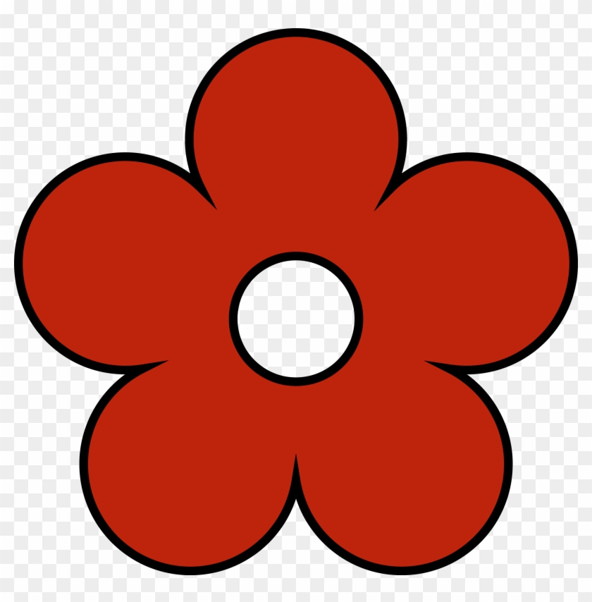 Red Flower Png Clipart - Simple Flower Clip Art Transparent Png #1053896