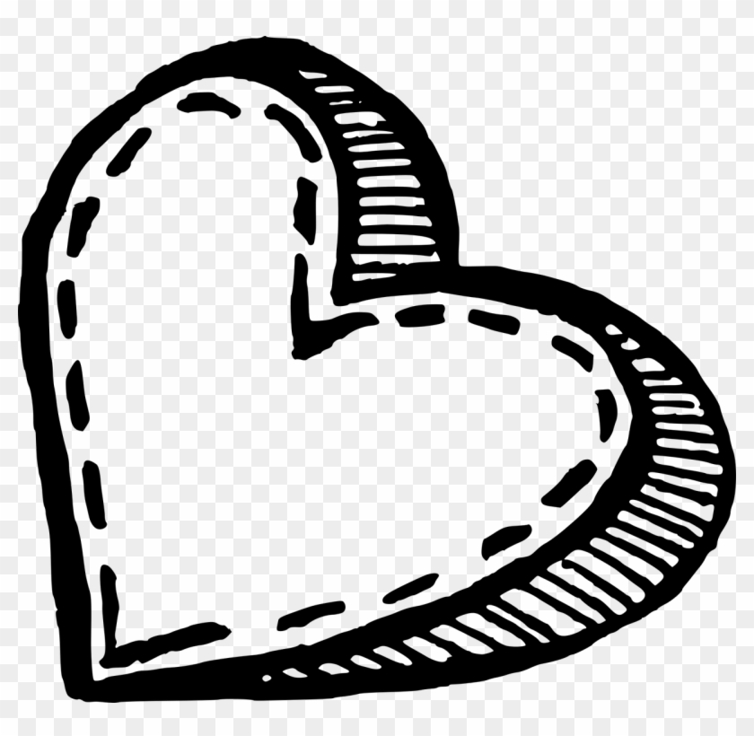 Hand Drawn Png - Heart Sketch Png Clipart #1054753