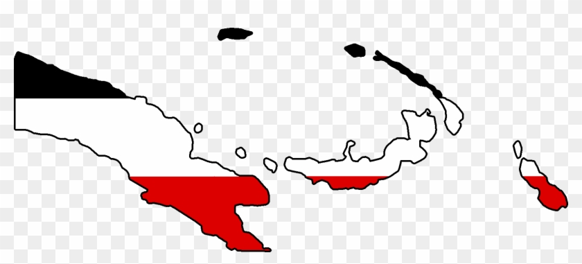 Flag Map Of German New Guinea - German New Guinea Map Clipart #1054990