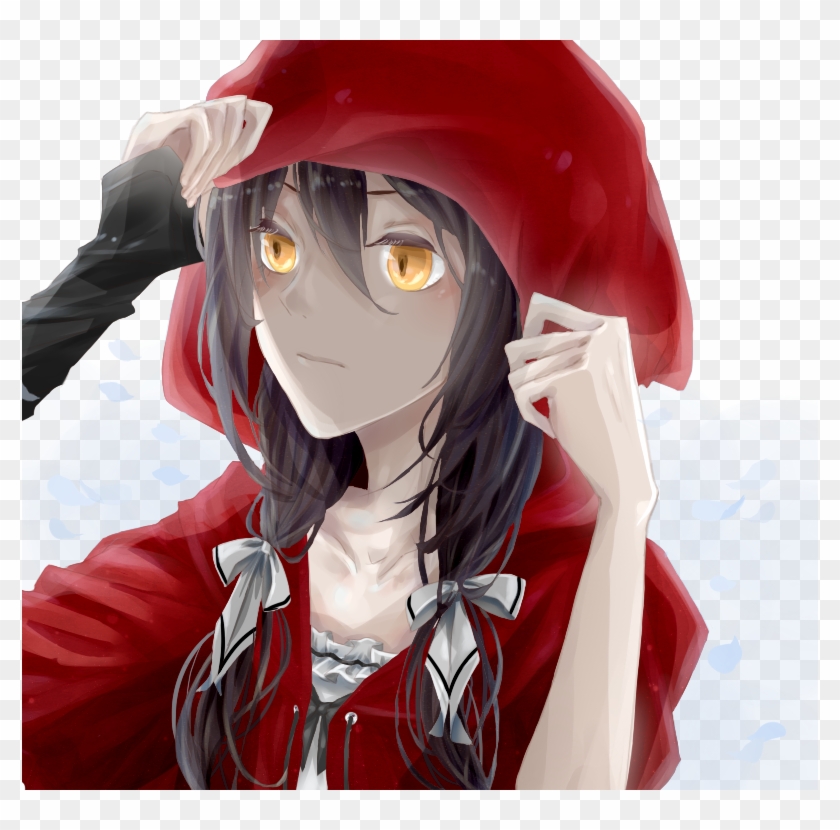 Anime Black Hair Red Eyes Photo - Anime Girl With Red Hair And Gold Eyes Clipart #1055260
