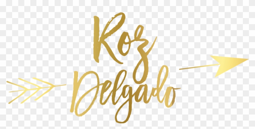 Roz Delgado 2 Arrow Gold Transparent - Calligraphy Clipart #1055516