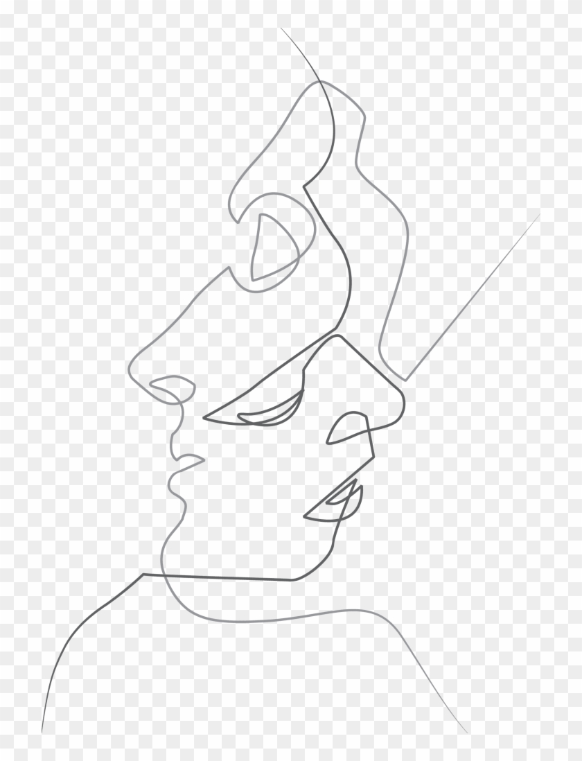 Faces Made Out Of Lines Clipart