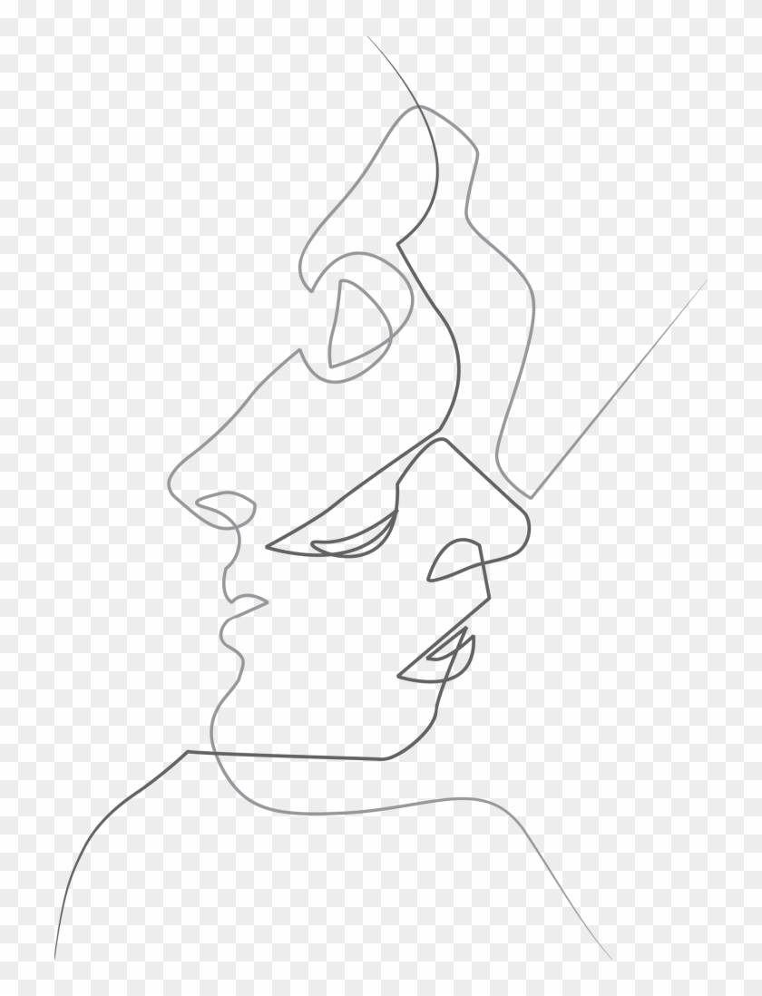Faces Made Out Of Lines Clipart #1055656