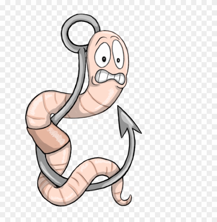 Fish Hook With Png Transparent Library Techflourish - Fish Hook And Worm Clipart #1055817