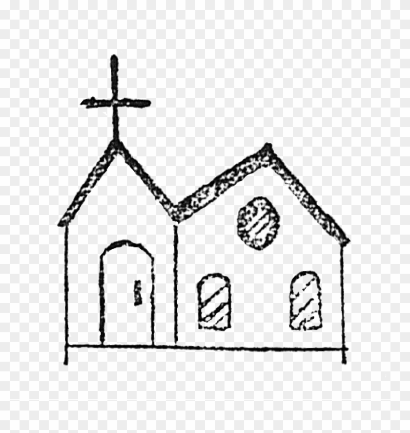 Clip Freeuse Library Chemical Drawing Kid - Catholic Church Drawing Simple - Png Download #1055819