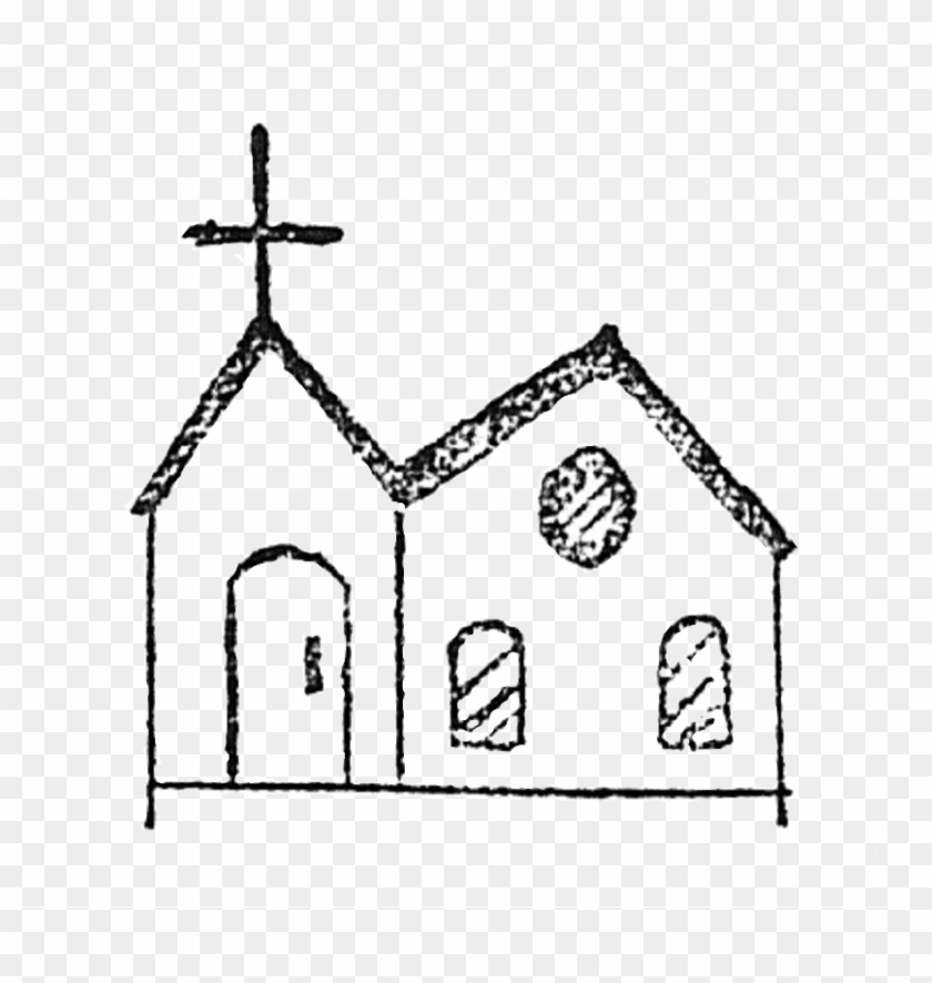Clip Freeuse Library Chemical Drawing Kid - Catholic Church Drawing Simple - Png Download