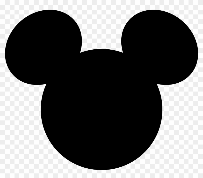 Mickey Mouse Head Silhouette - Mickey Mouse Ears Clipart #1056243
