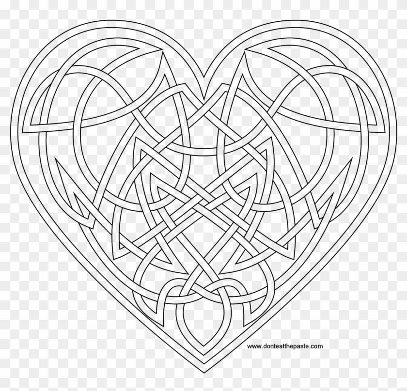 Knotwork Heart Coloring Page Also Available As A Transparent - Adult Coloring Pages Celtic Heart Clipart