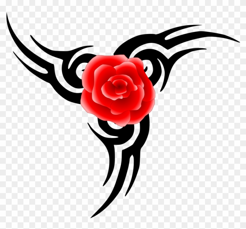Original Png Clip Art File Tribal Tattoo With Rose Transparent Png #1056487