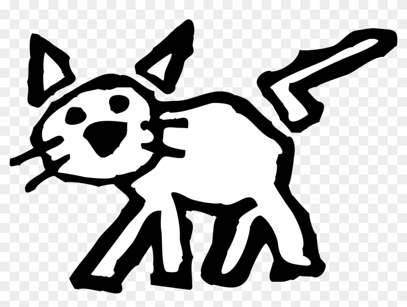 Black And White Cartoon Cartoons Cat Cats Colored - Black And White Cartoon Graphic Clipart #1057334