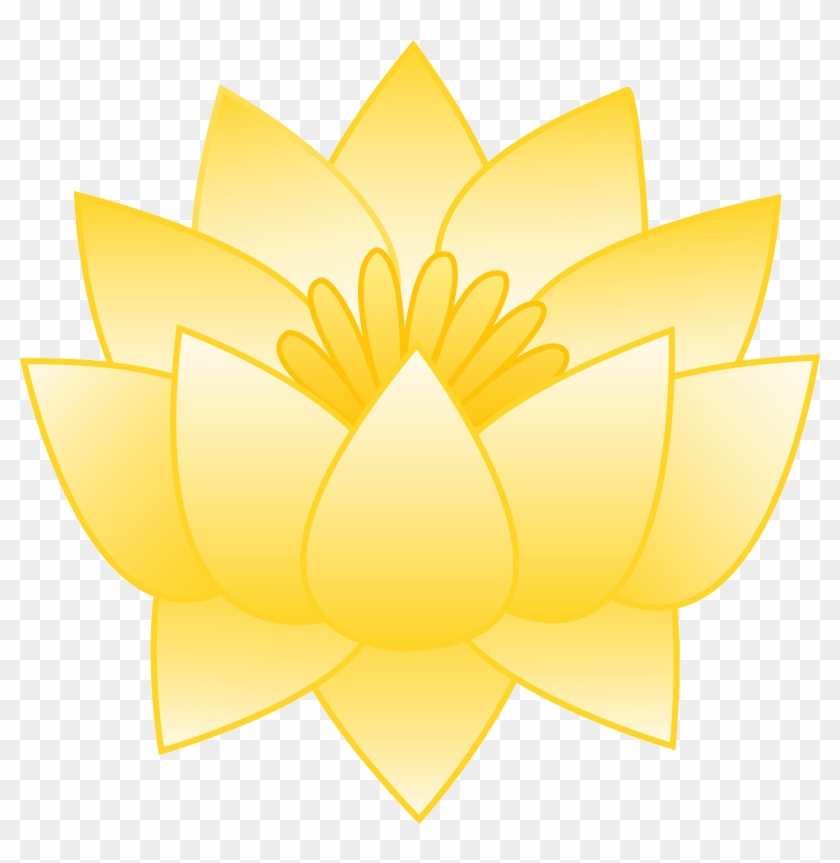 Yellow Lotus Flower - Drawing Clipart #1058474
