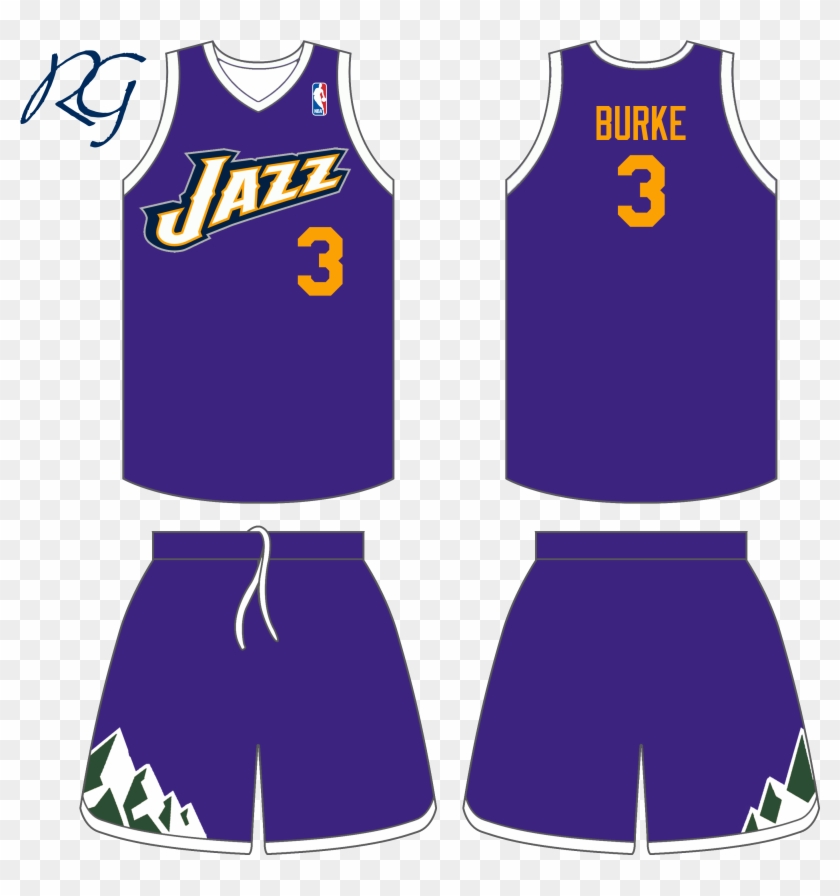 My Concept Idea For Jazz Alternate Uni's - Black Basketball Jersey Template Clipart #1059214