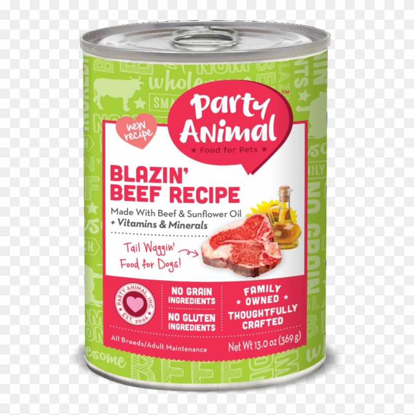Party Animal Grain Free Blazin Beef Recipe Canned Dog - Party Animal Clipart #1060903