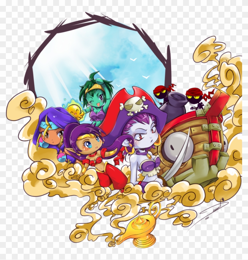 Shantae, Sky, Rottytops, Risky Boots - Shantae Risky Sky Rottytops Clipart