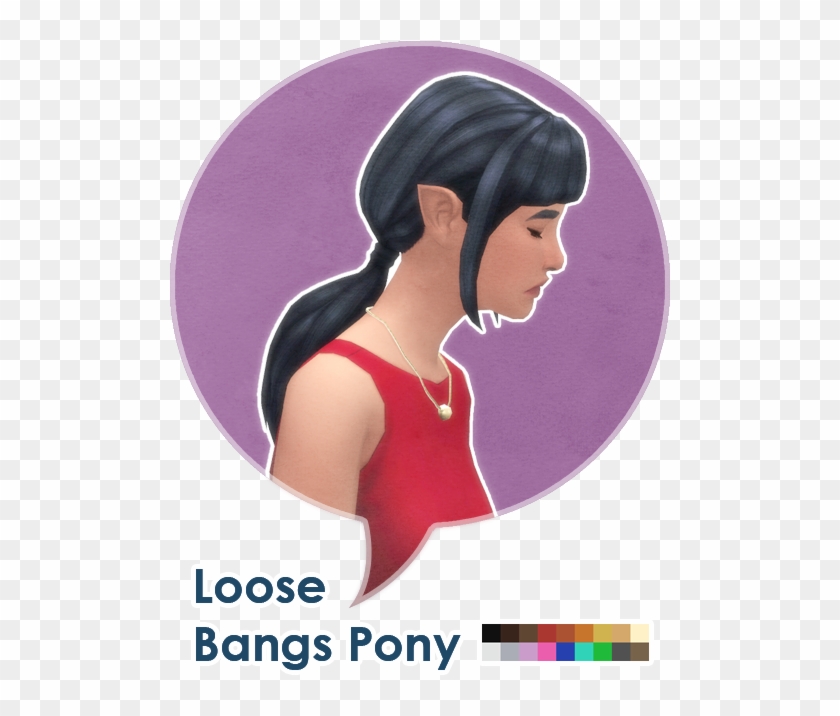 Loose Bangs Pony By Leh Gaming - June's Twin Tails Sims 4 Clipart #1061785