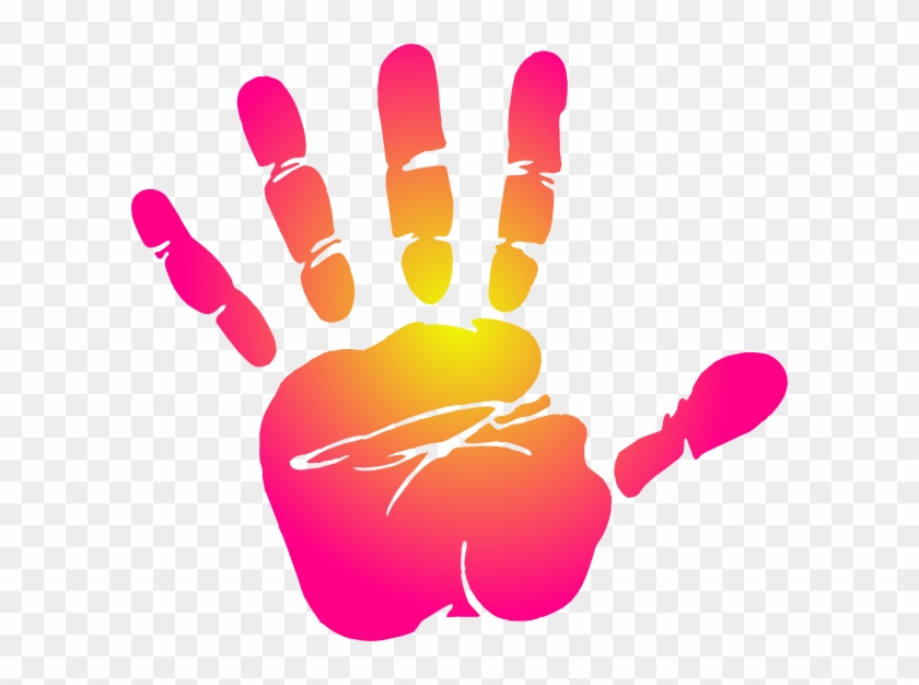 Pink Hand Print Clip Art At Clker Com Vector Clip Art - Right Hand Print Clip Art - Png Download #1062444