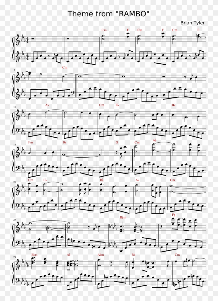 Theme From "rambo" Brian Tyler - Ноты Перголези Stabat Mater Dolorosa For Piano Clipart