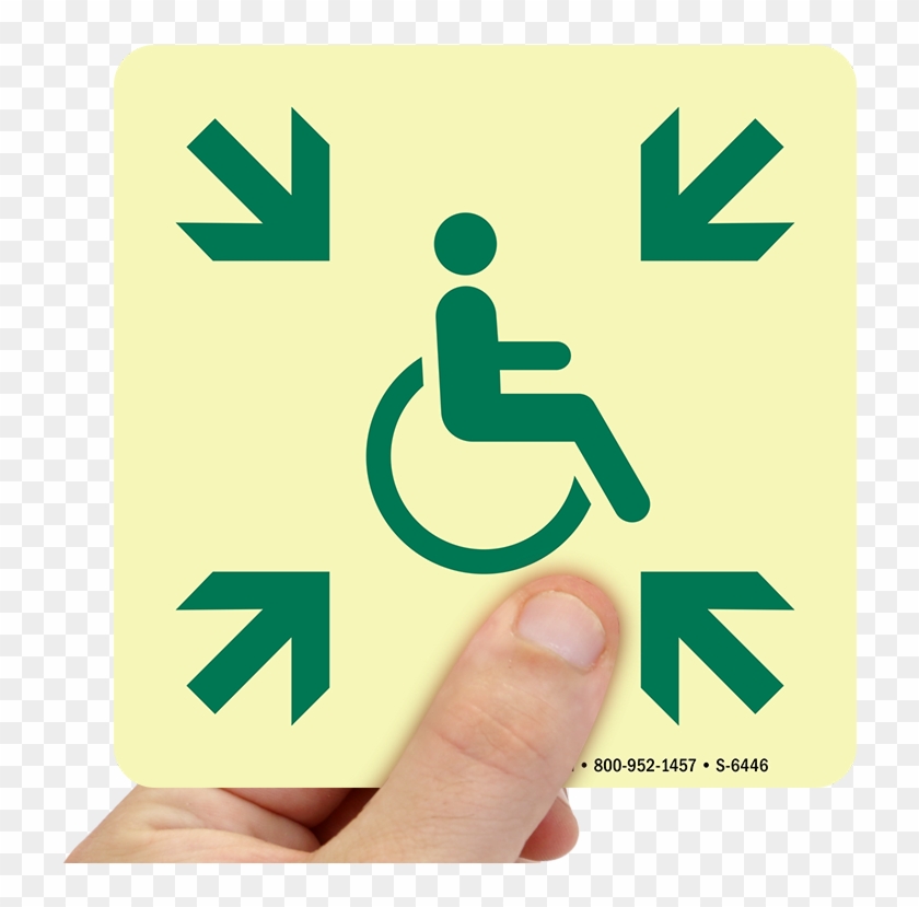 Glowsmart™ Directional Exit Sign, Handicap Area Sign - Emergency Assembly Area Sign Clipart #1062820