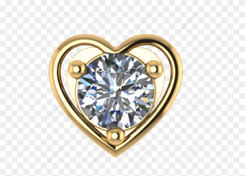 10cts Brilliant Diamond Nose Pin Threaded In 18 K Gold - Diamond Clipart