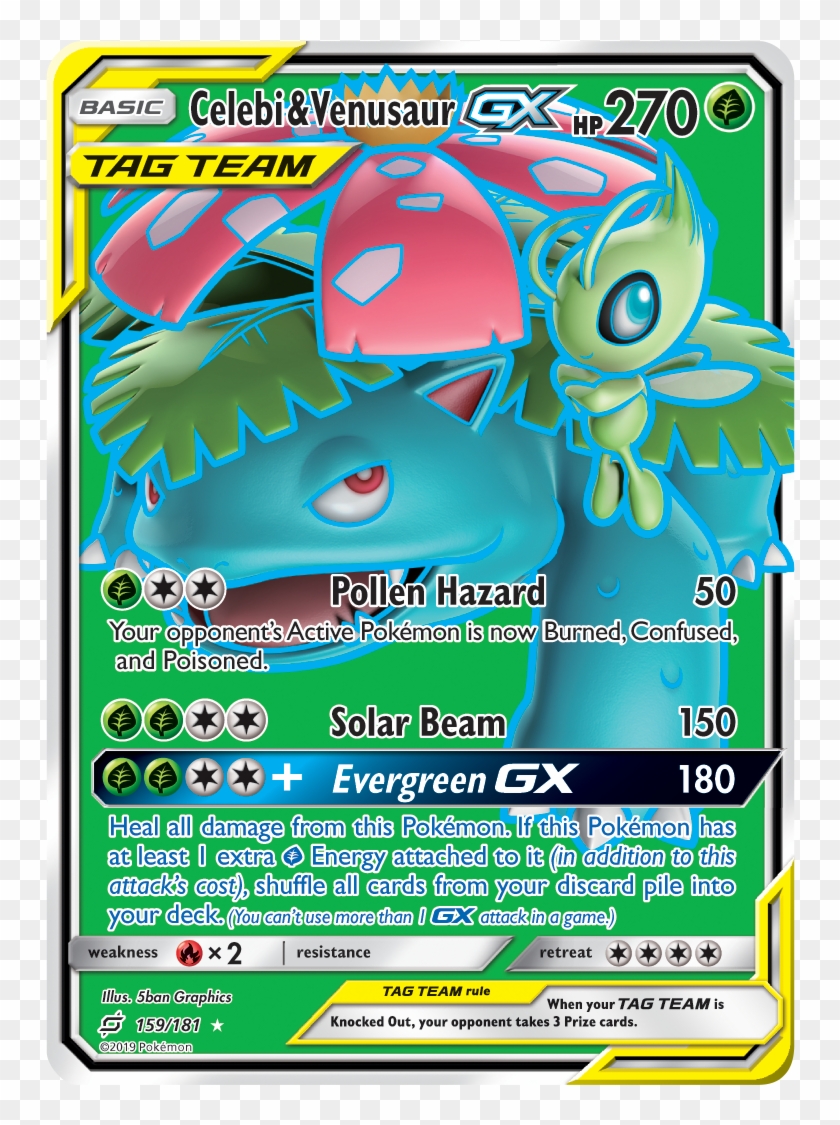 Charizard Pairs With Fire-type Legendary For Powerful - Celebi And Venusaur Tag Team Clipart