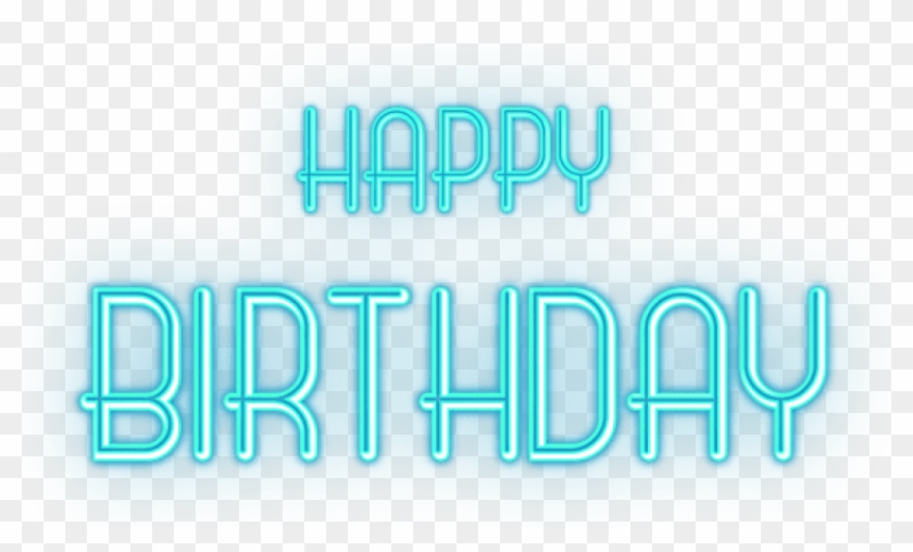 Free Png Download Happy Birthday Glowing Blue Text - Happy Birthday Text Blue Clipart #1063703
